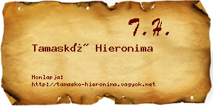 Tamaskó Hieronima névjegykártya